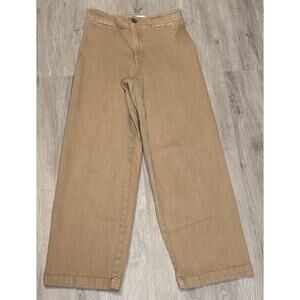 Madewell Curvy Emmett Wide Leg Pants Womens 26 Brown Cotton Stretch High Rise